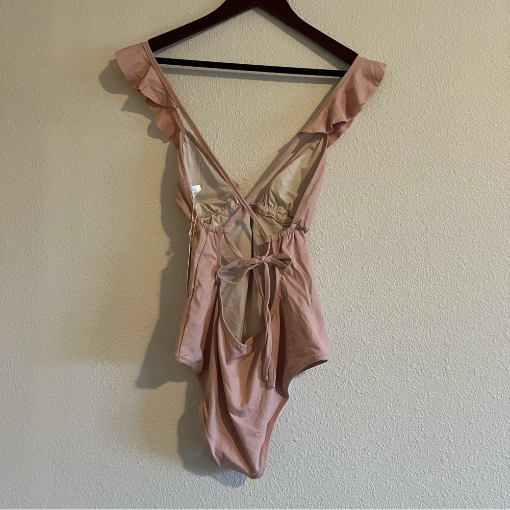 MNWT Eberjey Womens Pink Grayson So Solid Ruffle Straps One Piece Swimsuit - Picture 5 of 9